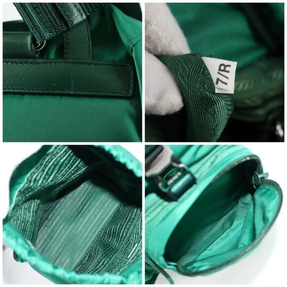 PRADA Backpack Nylon Green Silver Auth 136123V - Picture 15 of 16